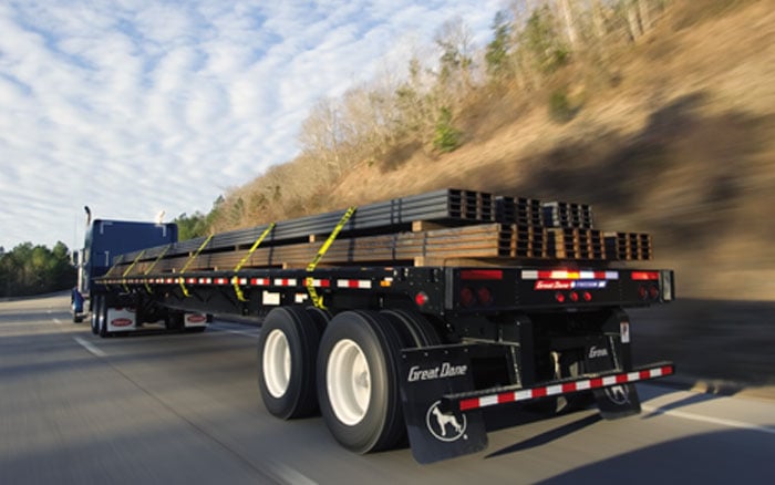 Great Dane Flat Bed Hauling Supplies